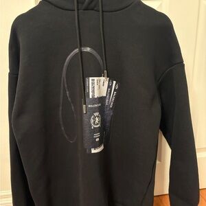 Balenciaga Black Passport Holder with Silver Accents